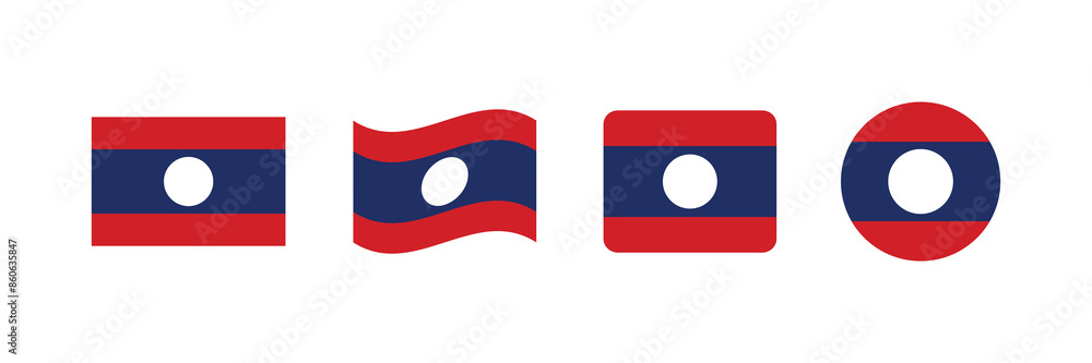 Vector Laos flag. Set of Laos Flags Collection.
Vector Laos flag. Set of Laos Flags Collection.
