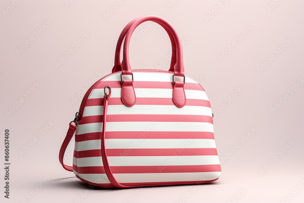 Elegant red white leather women s handbag, various styles, luxury design on white background Elegant red white leather women s handbag, various styles, luxury design on white background