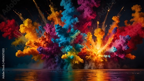 Bunte Farbwolke in Bewegung