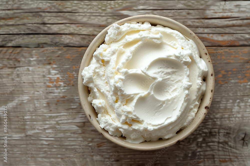 mascarpone, cream cheese, top view mascarpone, cream cheese, top view