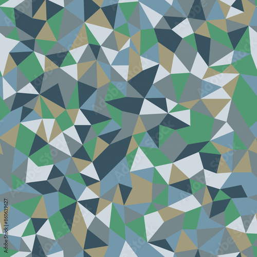 Geometric template background with tiny triangles in a repeatable pattern. Modern vector tiles in earthen slate tones. Seamless vector illustration.