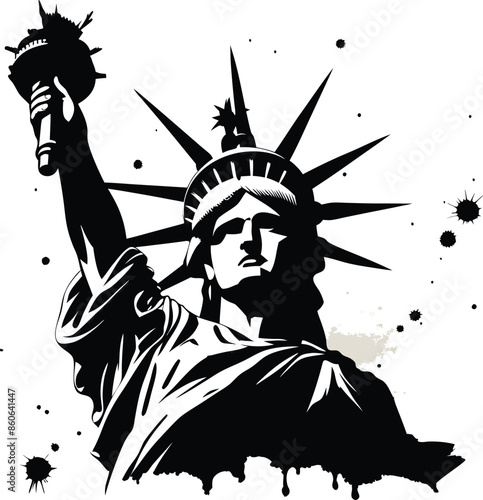 Statue of liberty usa patriotic symbol vector design
