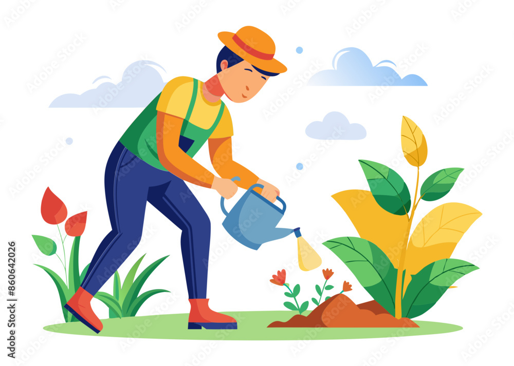 farmer working in the garden farmer working in the garden