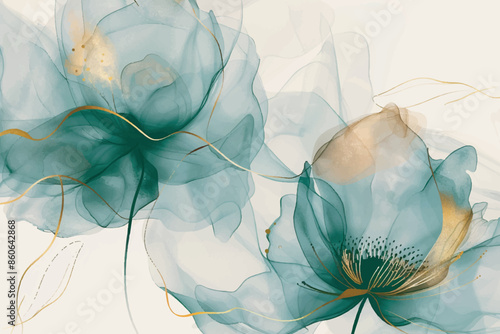 Pastel floral watercolor background illustration