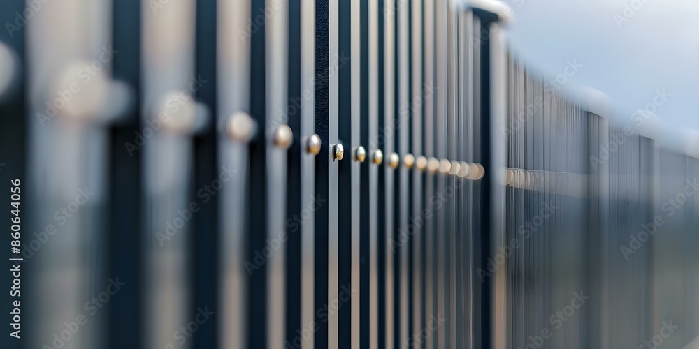 Border fence dividing countries with immigration issues specifically in the USA. Concept Border Crisis, Immigration Policies, Cross-Border Relations, Security Concerns, Humanitarian Impact Border fence dividing countries with immigration issues specifically in the USA. Concept Border Crisis, Immigration Policies, Cross-Border Relations, Security Concerns, Humanitarian Impact