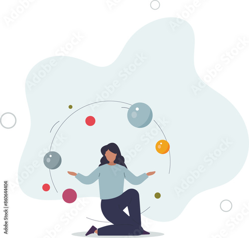 ADHD or attention deficit and hyperactivity disorders .Medical mental and psychological pathology with frustration, lack of focus.flat illustration.