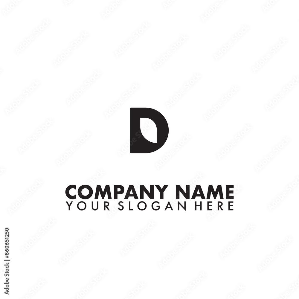initial Letter D Leaf Logo on white background initial Letter D Leaf Logo on white background