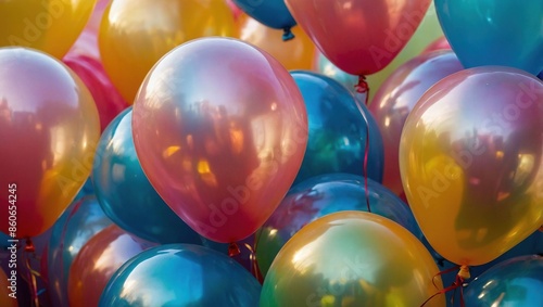 colorful balloons floating gracefully in the sky