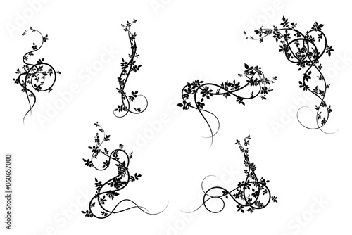 light set of airy pattern elements from hop plants
