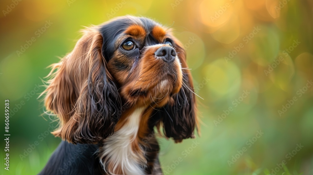 Cavalier king charles spaniel looking up Cavalier king charles spaniel looking up