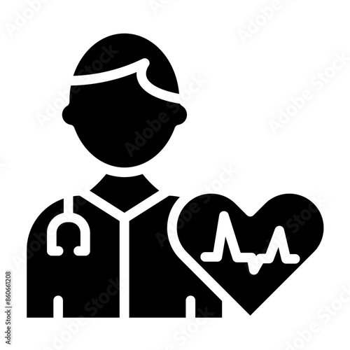 Vector Design Cardiologist Icon Style