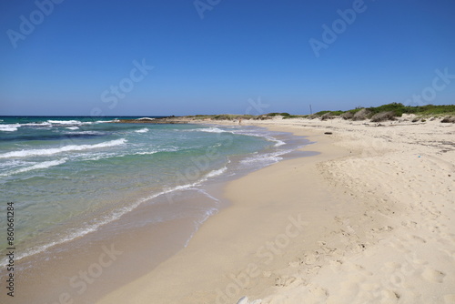 Fototapeta Naklejka Na Ścianę i Meble -  White sand beach in Ostuni, Salento coast, Italy