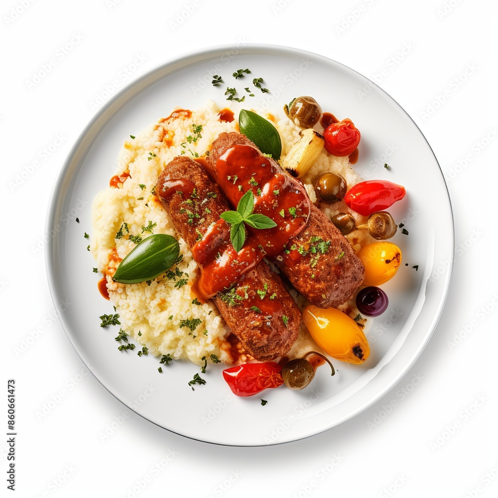 Famous food dish Isolated on a white background Famous food dish Isolated on a white background