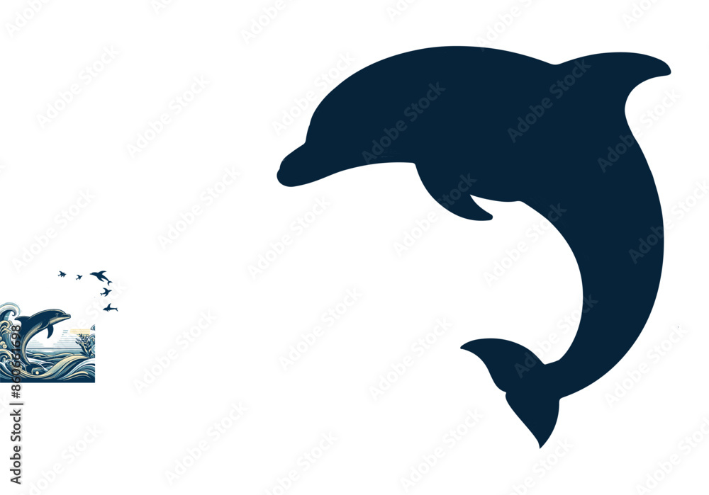 Delphine Silhouette Vector Illustrator Design Delphine Silhouette Vector Illustrator Design