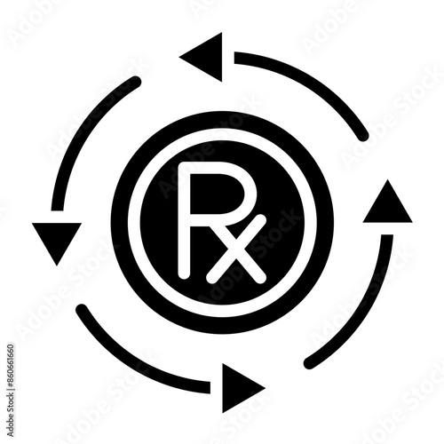 Vector Design Prescription Renewal Icon Style