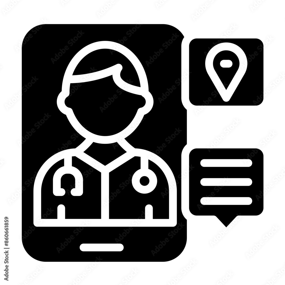 Vector Design Telemedicine Visit Icon Style Vector Design Telemedicine Visit Icon Style
