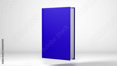 Book with blue covers isolated from the background. 3d animation