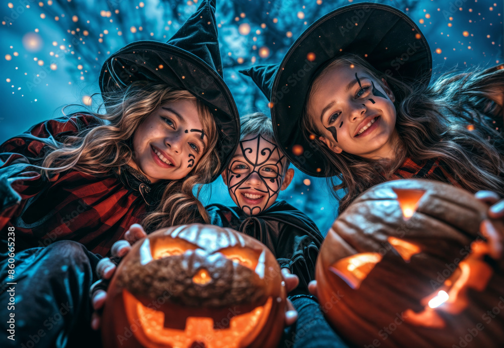 Beauty children in halloween costume Beauty children in halloween costume