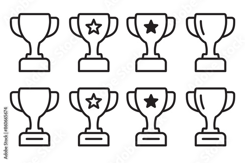 Trophy icon. Trophy cup, winner cup, victory cup icon. Reward symbol sign for web and mobile.
