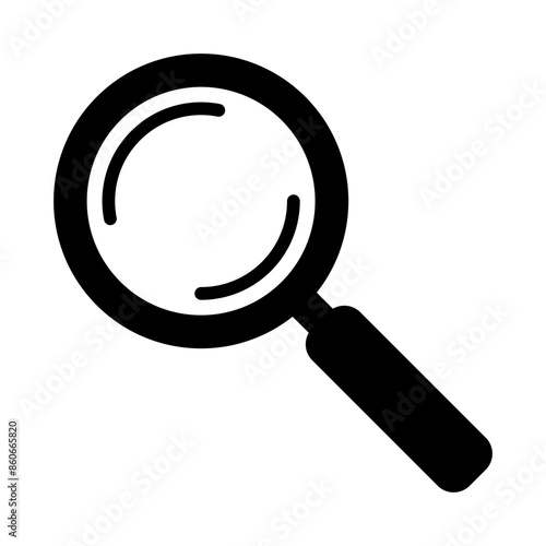 Magnifying glass icon, magnifier or loupe sign. Search icon.