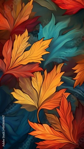Wallpaper Mural Abstract autumn background with colorful maple leaves Torontodigital.ca