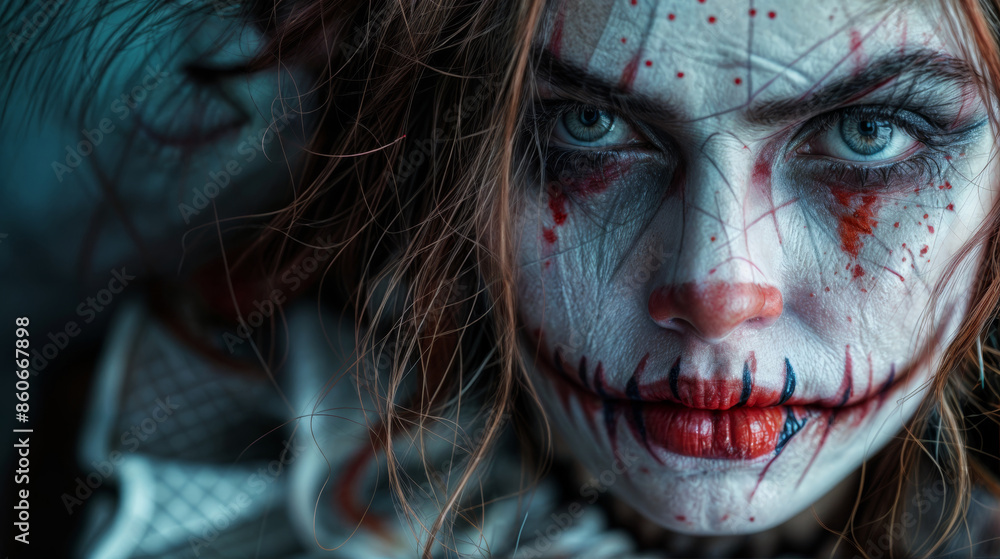 Woman with beautiful halloween makeup Woman with beautiful halloween makeup