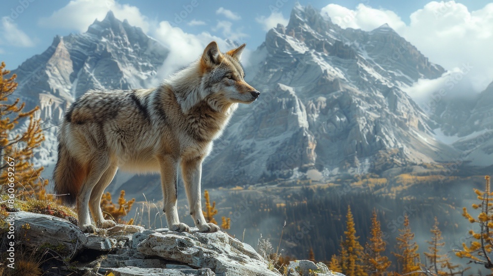 Beautiful photo of a wild wolf out in nature Beautiful photo of a wild wolf out in nature