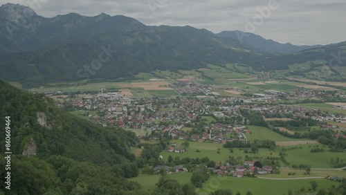 view to Kremstal valley with Kirchdorf and Micheldorf photo