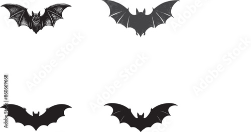 Bat Silhouette Vector Illustration