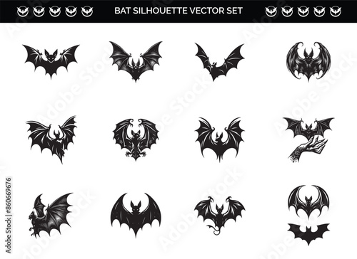 Bat Silhouette Vector Illustration