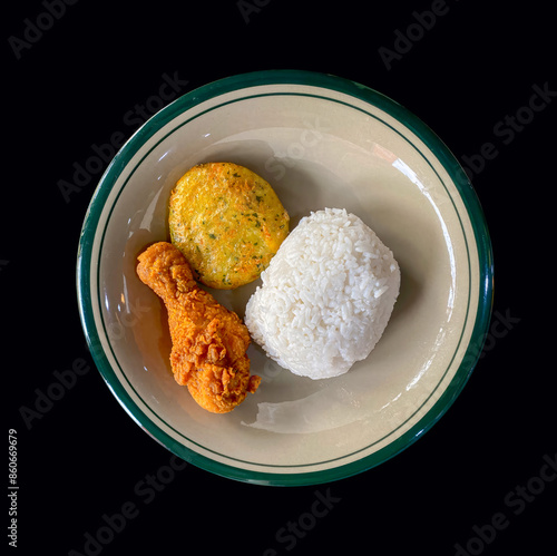 fried chicken with rice