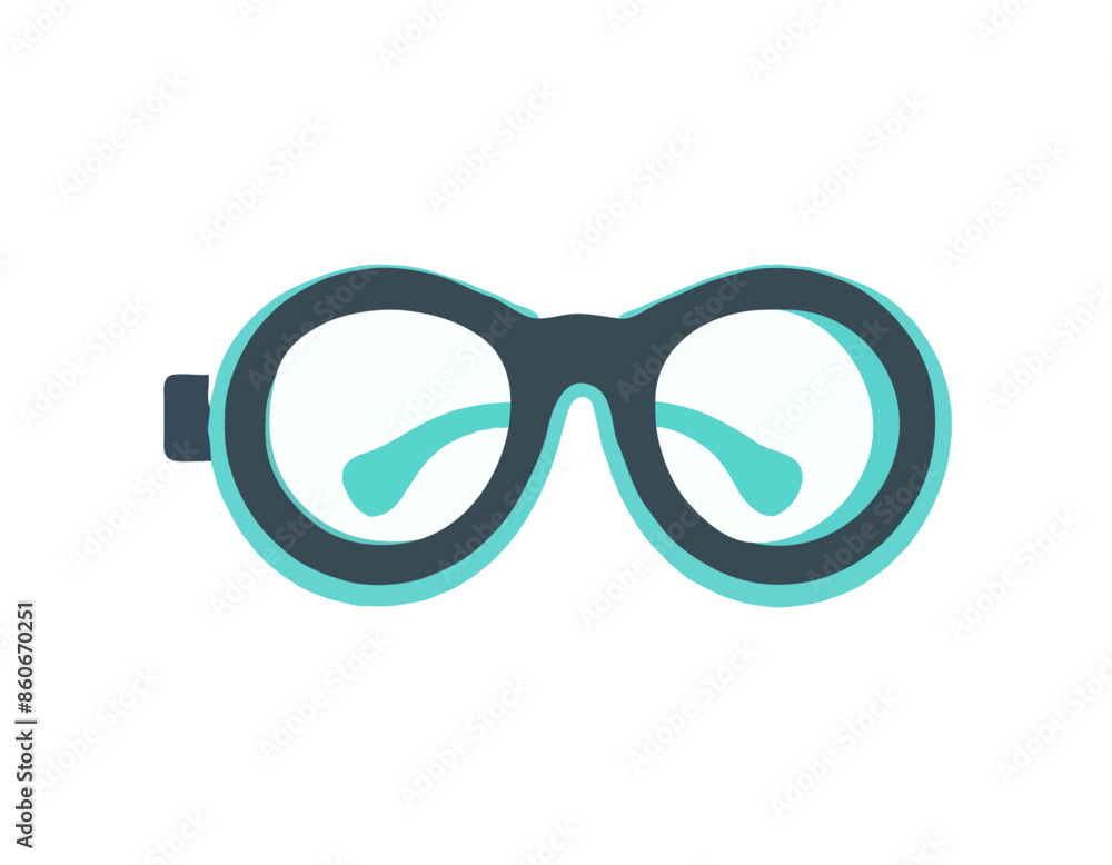 Underwater glasses goggles, glasses isolated on white background vector illustration Underwater glasses goggles, glasses isolated on white background vector illustration