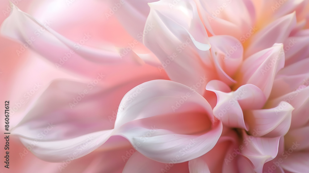 Obraz premium A close up of pale pink Dahlia petals Floral macro photography Macro nature : Generative AI