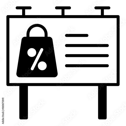 billboard glyph  icon vector illustration isolated on white background