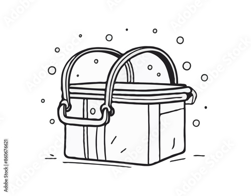 Lunch Box Related Hand Drawn Vector Illustration