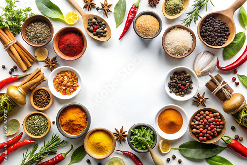 Wallpaper Mural Collage of vegetables and herbs on a white background, top view with enough copy space. Torontodigital.ca