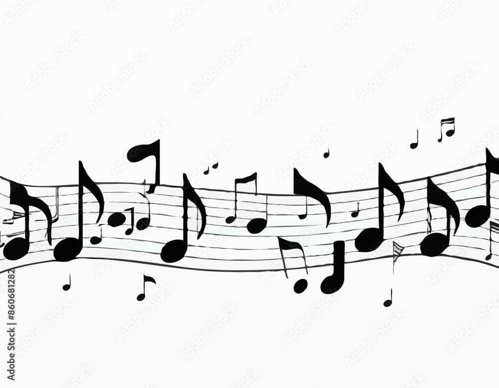 Vector illustration of musical notes on white background Vector illustration of musical notes on white background