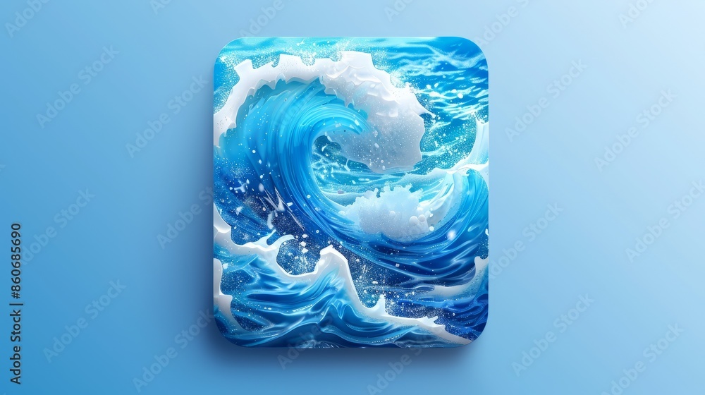 Aqua splash app icon: blue wave design Aqua splash app icon: blue wave design