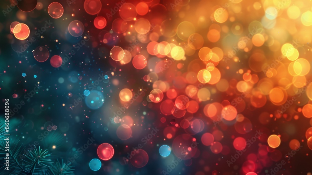 Abstract bokeh background with warm and cool colors