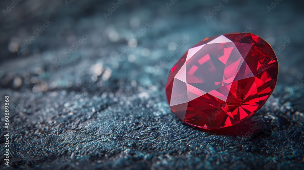 Close-up of a Stunning Ruby Gemstone with Fiery Red Tones Close-up of a Stunning Ruby Gemstone with Fiery Red Tones