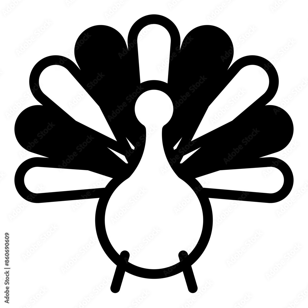 Fototapeta premium chicken glyph icon vector illustration isolated on white background