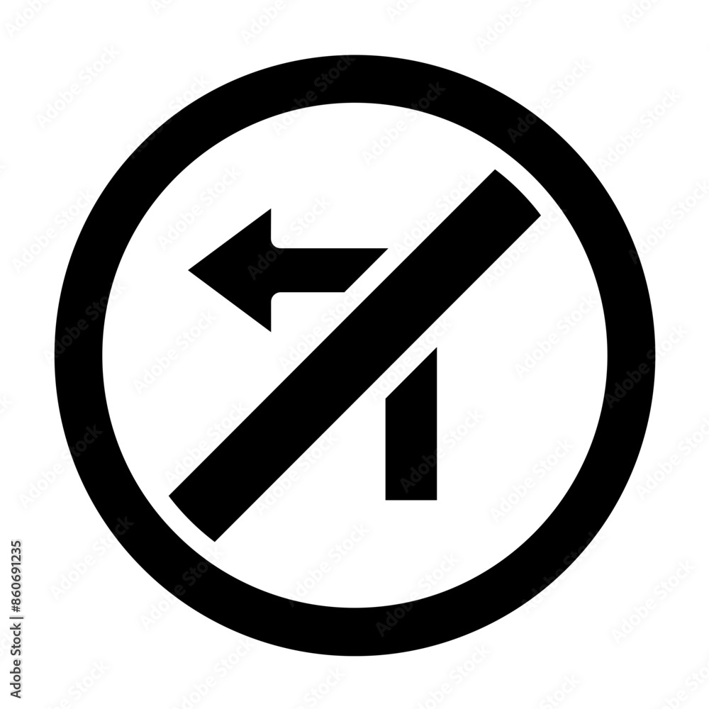 Vector Design No Turns Icon Style Vector Design No Turns Icon Style