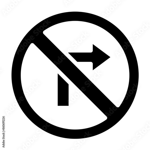 Free Download Vector Design No Right Turn Icon Style - GFXLoad