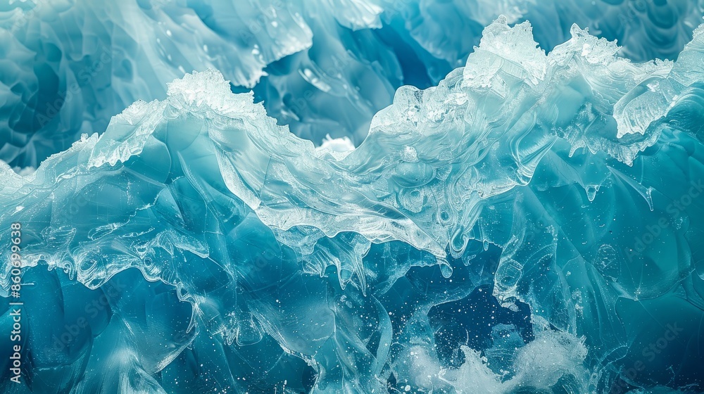 Close-up view of ice formation and texture Close-up view of ice formation and texture