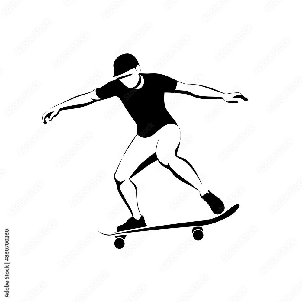 Obraz premium Olympic Skateboarder Performing a Trick