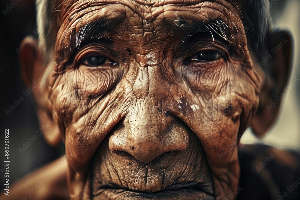 Elderly Woman with Deep Wrinkles. Generative ai Elderly Woman with Deep Wrinkles. Generative ai