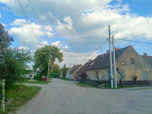 village road in the village of Krasnolesye, East Prussia