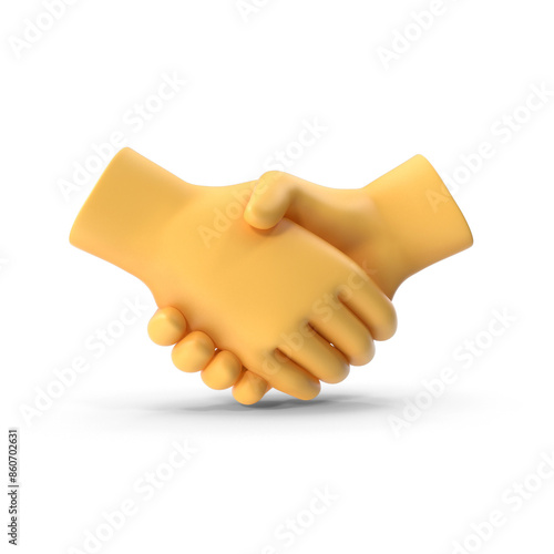 Foto 3D handshake, hold hands with blue sleeve vector icon