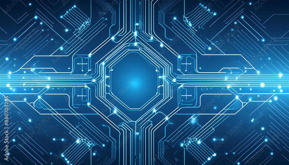 Digital circuit board. electrical lines connected on blue lighting background, illustration. Digital circuit board. electrical lines connected on blue lighting background, illustration.