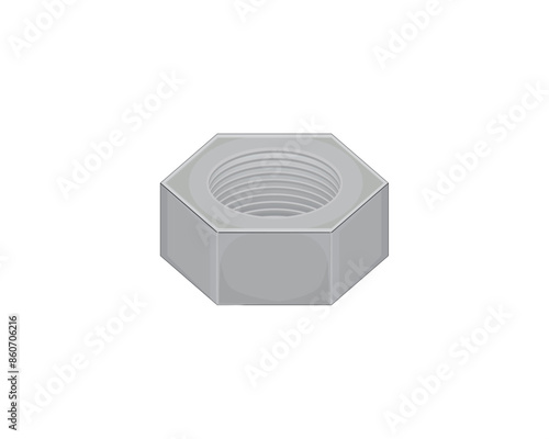 3d vector design of a retainer or fastener for a nut or bolt made of iron and attached to a tool or machine